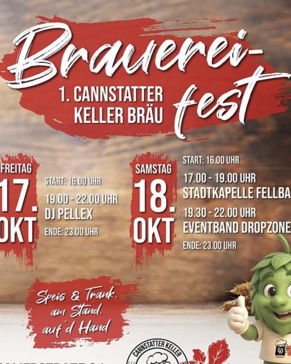 Plakat zum 1. Brauereifest des Cannstatter Keller Bräu in Fellbach
