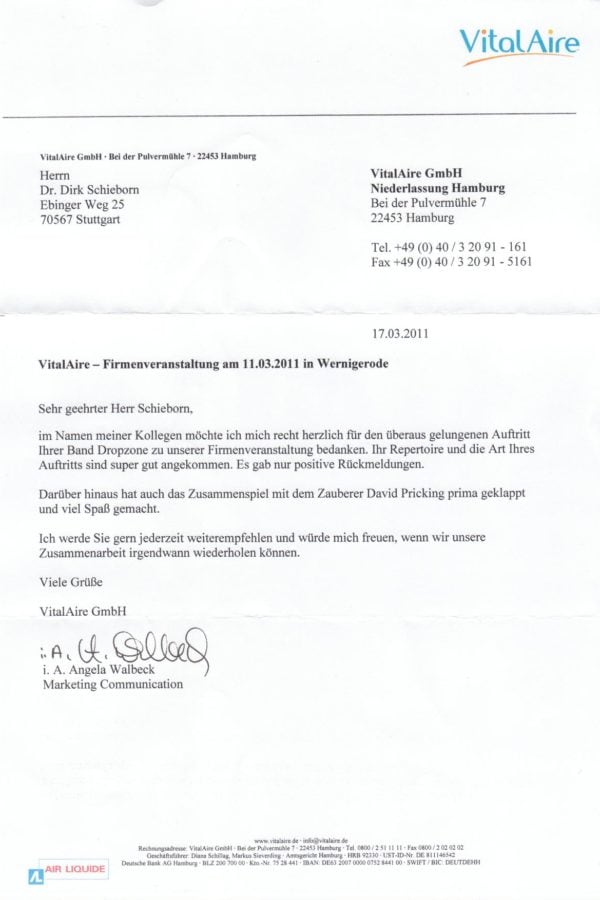 Empfehlung der VitalAire GmbH